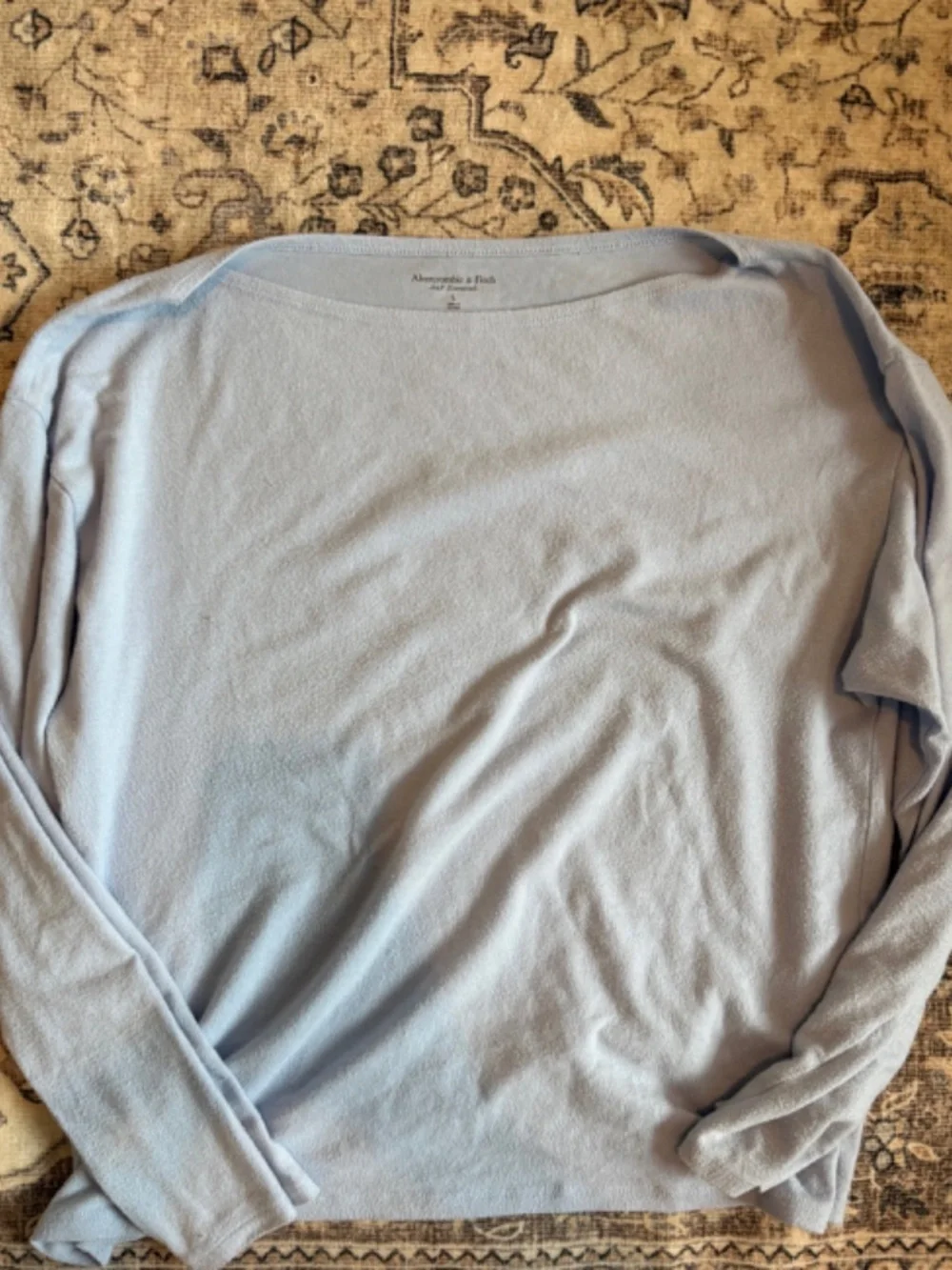 Abercrombie and Fitch Baby-blue AF Essentials top. - Picture 2 of 3